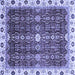 Square Abstract Blue Modern Rug, abs3134blu