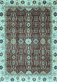 Abstract Light Blue Modern Rug, abs3134lblu