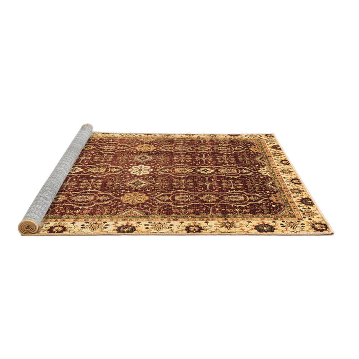 Sideview of Machine Washable Abstract Brown Modern Rug, wshabs3134brn