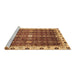 Sideview of Machine Washable Abstract Brown Modern Rug, wshabs3134brn