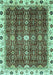 Machine Washable Abstract Turquoise Modern Area Rugs, wshabs3134turq