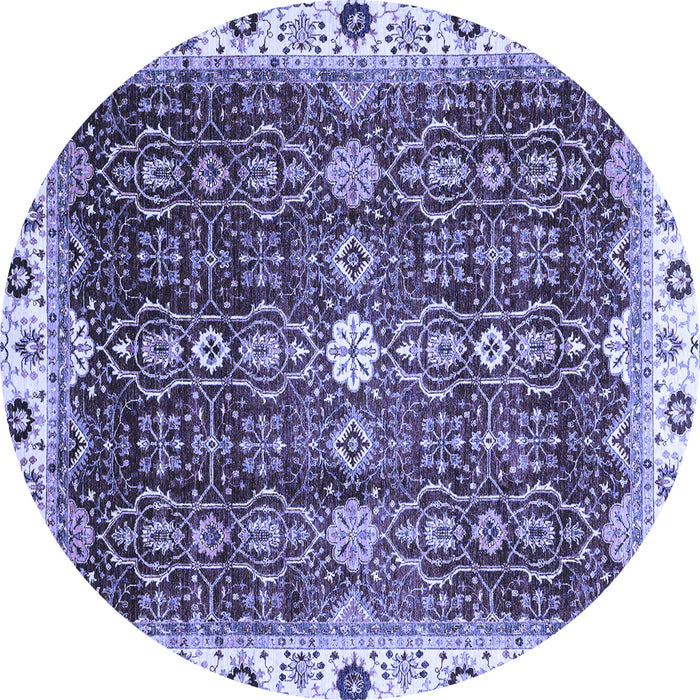 Round Machine Washable Abstract Blue Modern Rug, wshabs3134blu