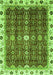 Machine Washable Abstract Green Modern Area Rugs, wshabs3134grn