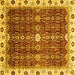 Square Machine Washable Abstract Yellow Modern Rug, wshabs3134yw