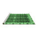 Sideview of Machine Washable Abstract Emerald Green Modern Area Rugs, wshabs3134emgrn