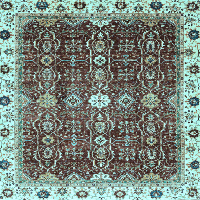 Square Abstract Light Blue Modern Rug, abs3134lblu