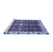 Sideview of Machine Washable Abstract Blue Modern Rug, wshabs3134blu