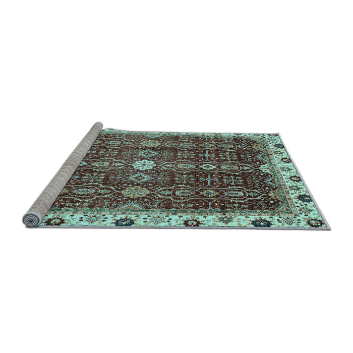Sideview of Machine Washable Abstract Light Blue Modern Rug, wshabs3134lblu