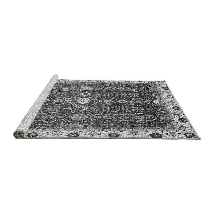 Sideview of Machine Washable Abstract Gray Modern Rug, wshabs3134gry