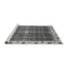 Sideview of Machine Washable Abstract Gray Modern Rug, wshabs3134gry