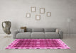 Machine Washable Abstract Pink Modern Rug in a Living Room, wshabs3134pnk