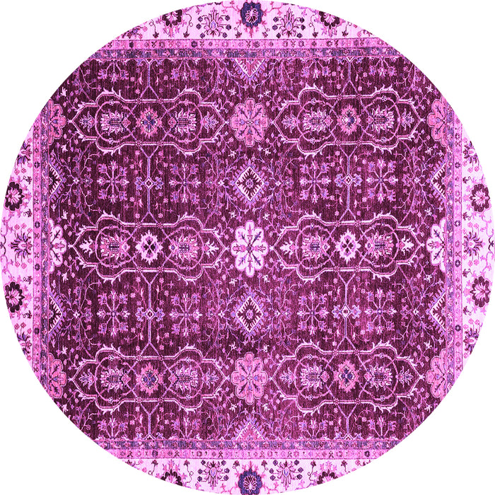 Round Machine Washable Abstract Purple Modern Area Rugs, wshabs3134pur