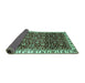 Sideview of Abstract Turquoise Modern Rug, abs3135turq