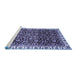 Sideview of Machine Washable Abstract Blue Modern Rug, wshabs3135blu