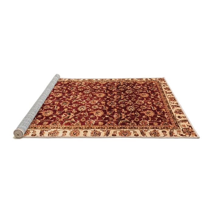 Sideview of Machine Washable Abstract Orange Modern Area Rugs, wshabs3135org