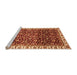 Sideview of Machine Washable Abstract Orange Modern Area Rugs, wshabs3135org