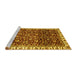 Sideview of Machine Washable Abstract Yellow Modern Rug, wshabs3135yw