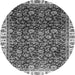 Round Abstract Gray Modern Rug, abs3135gry