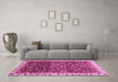 Machine Washable Abstract Pink Modern Rug in a Living Room, wshabs3135pnk