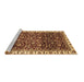 Sideview of Machine Washable Abstract Brown Modern Rug, wshabs3135brn