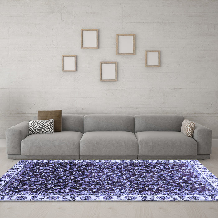 Machine Washable Abstract Blue Modern Rug in a Living Room, wshabs3135blu