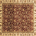 Square Machine Washable Abstract Brown Modern Rug, wshabs3135brn