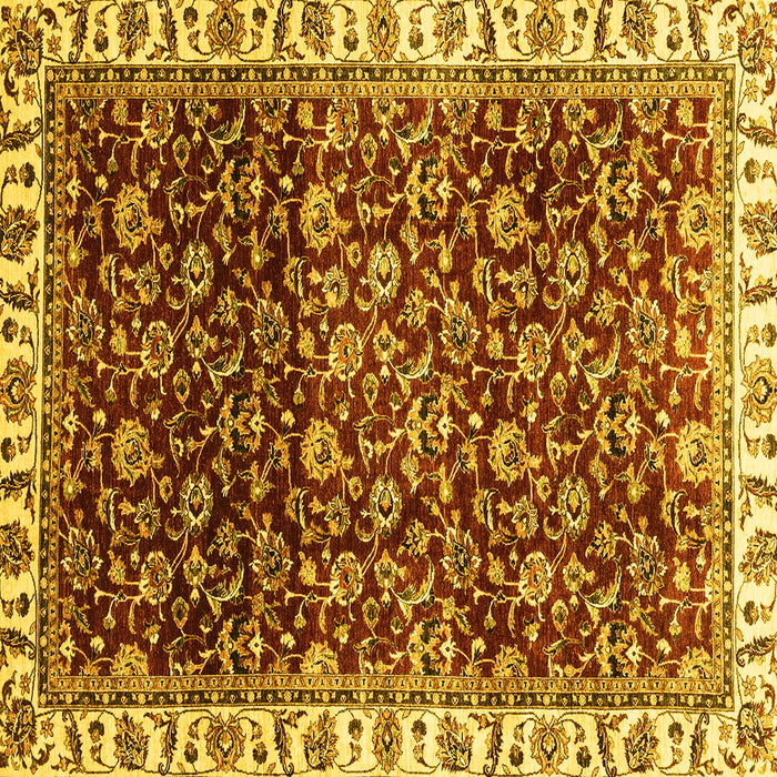 Square Machine Washable Abstract Yellow Modern Rug, wshabs3135yw