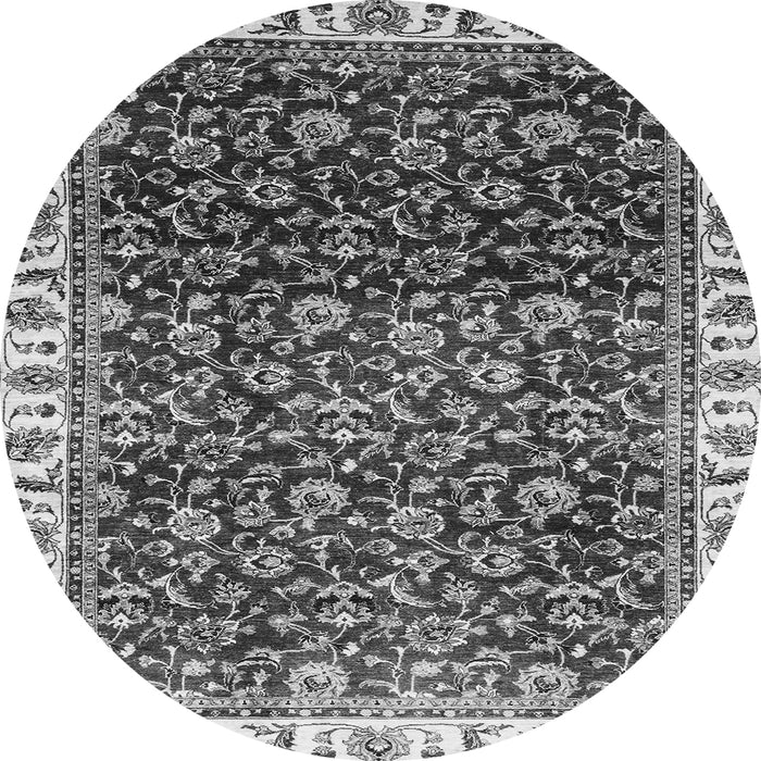 Round Machine Washable Abstract Gray Modern Rug, wshabs3135gry