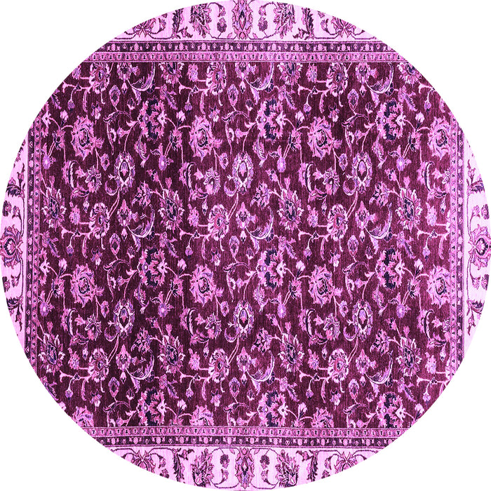 Round Abstract Purple Modern Rug, abs3135pur