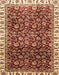 Machine Washable Abstract Tomato Red Rug, wshabs3135