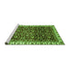 Sideview of Machine Washable Abstract Green Modern Area Rugs, wshabs3135grn