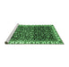 Sideview of Machine Washable Abstract Emerald Green Modern Area Rugs, wshabs3135emgrn