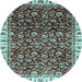 Round Machine Washable Abstract Light Blue Modern Rug, wshabs3135lblu