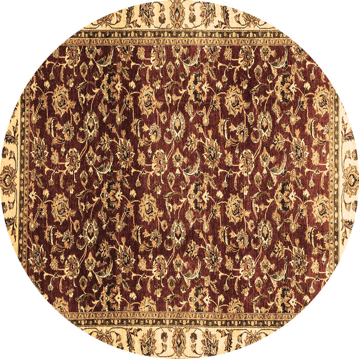 Round Abstract Brown Modern Rug, abs3135brn