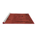 Sideview of Machine Washable Abstract Red Rug, wshabs3136