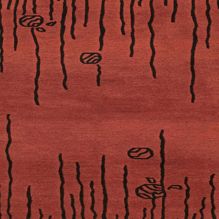 Square Abstract Red Modern Rug, abs3136