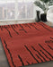 Machine Washable Abstract Red Rug in a Family Room, wshabs3136