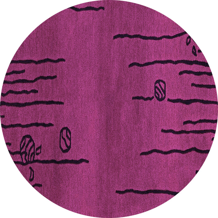 Round Abstract Purple Modern Rug, abs3136pur