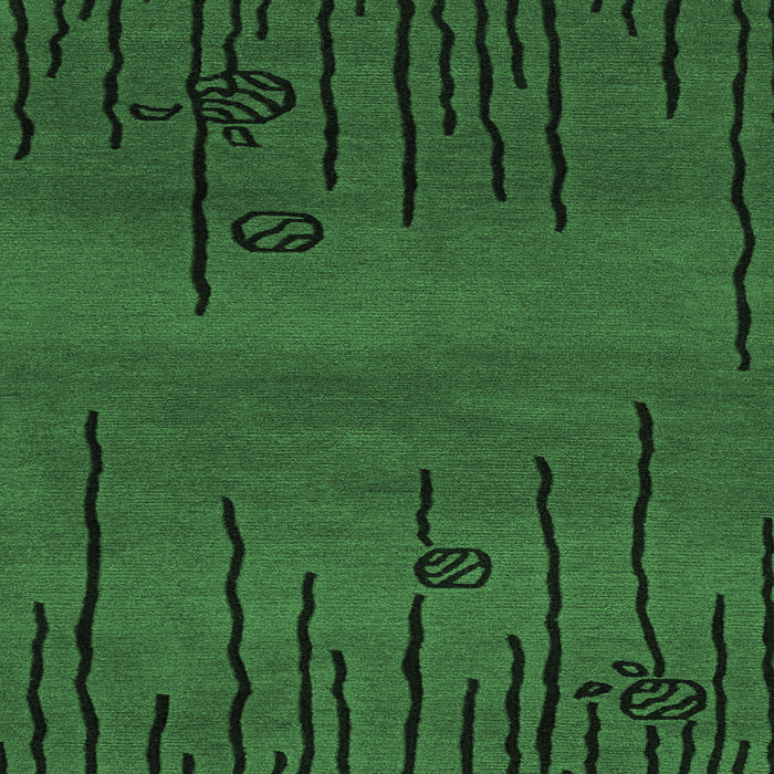 Square Machine Washable Abstract Emerald Green Modern Area Rugs, wshabs3136emgrn