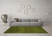 Machine Washable Abstract Green Modern Area Rugs in a Living Room,, wshabs3136grn