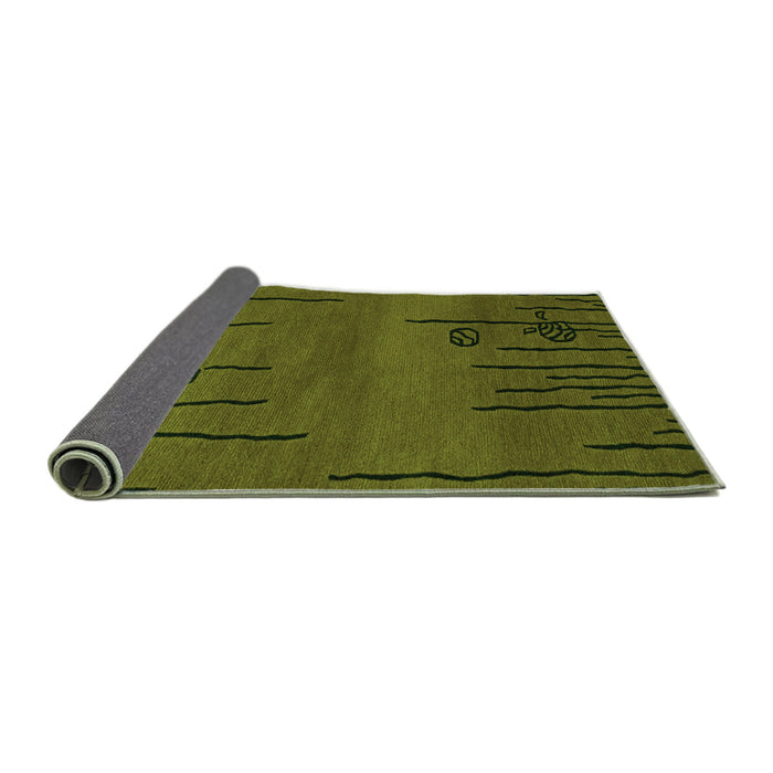 Sideview of Abstract Green Modern Rug, abs3136grn