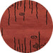 Round Abstract Red Modern Rug, abs3136