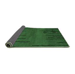 Sideview of Abstract Emerald Green Modern Rug, abs3136emgrn