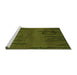 Sideview of Machine Washable Abstract Green Modern Area Rugs, wshabs3136grn