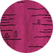 Round Abstract Pink Modern Rug, abs3136pnk