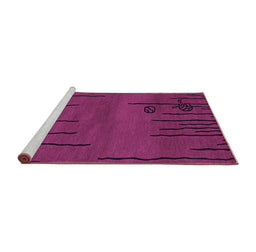 Sideview of Machine Washable Abstract Purple Modern Area Rugs, wshabs3136pur