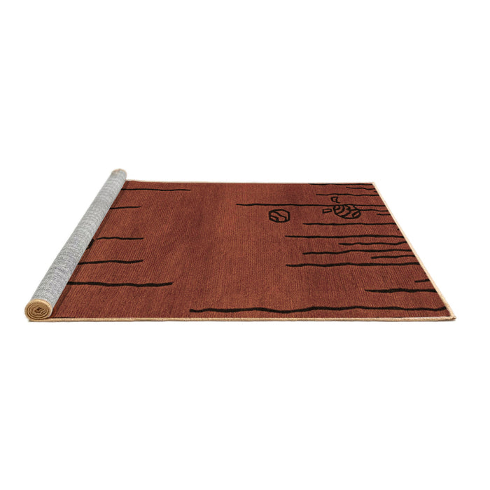 Sideview of Machine Washable Abstract Brown Modern Rug, wshabs3136brn