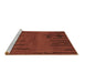 Sideview of Machine Washable Abstract Brown Modern Rug, wshabs3136brn