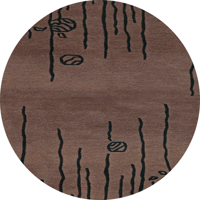 Round Abstract Light Blue Modern Rug, abs3136lblu