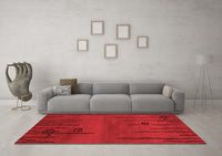 Machine Washable Abstract Red Modern Rug, wshabs3136red